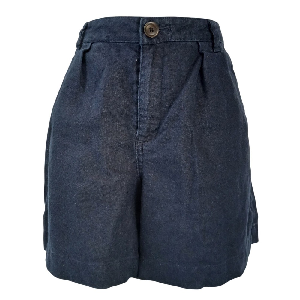 Pendleton 5‎ in Inseam Blue 100% Linen Pleated High Rise Shorts Size 4 Classic